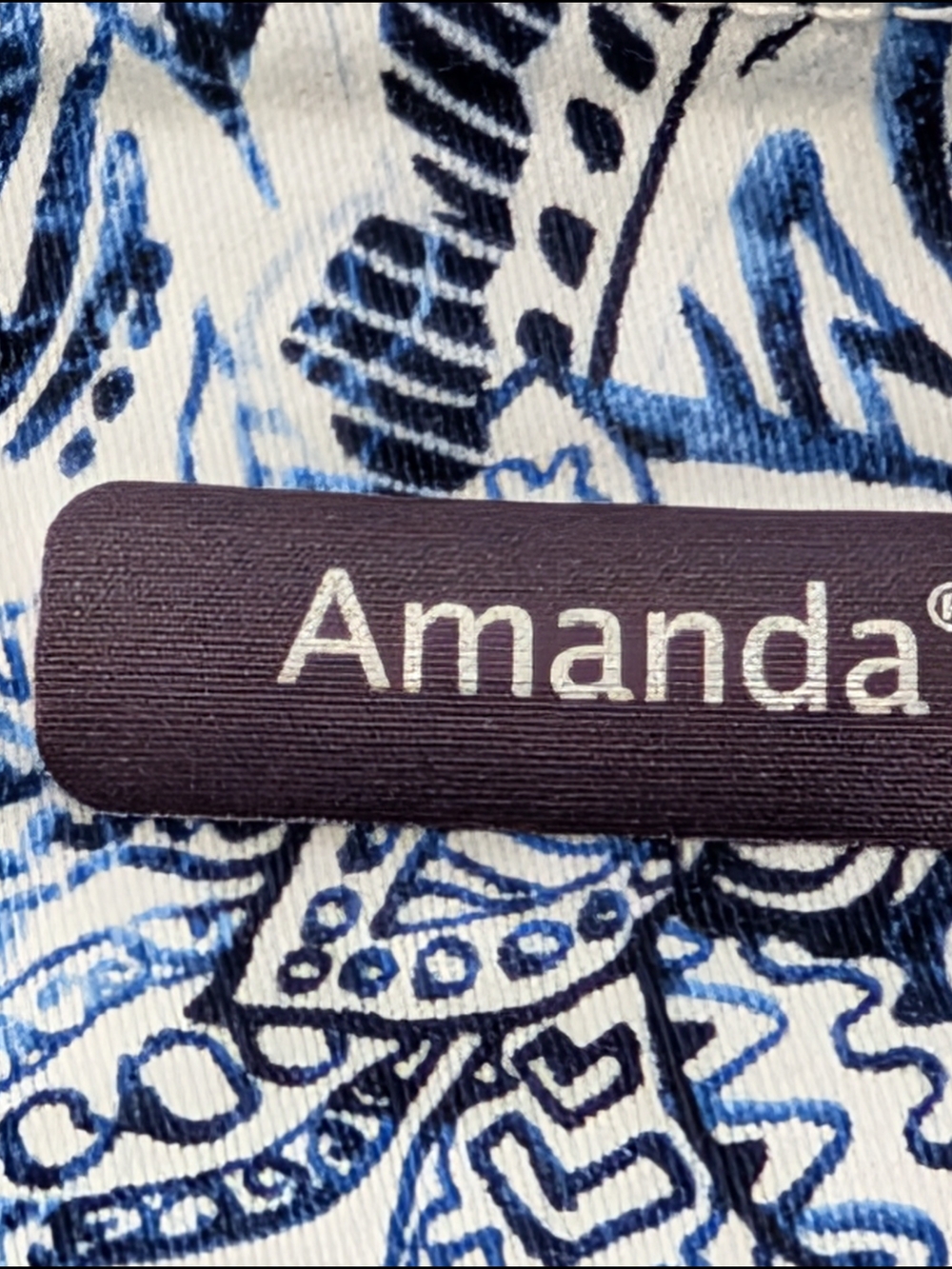 Gloria Vanderbilt Amanda Blue & White Tropical Print Bermuda Pull On Shorts 12 - Picture 5 of 6